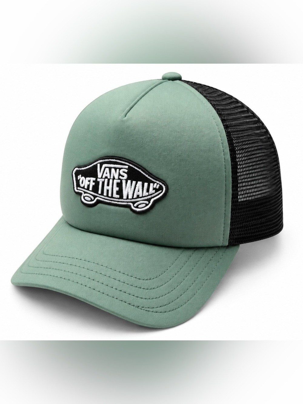 Vans Green Front Panel Black Mesh Trucker Hat